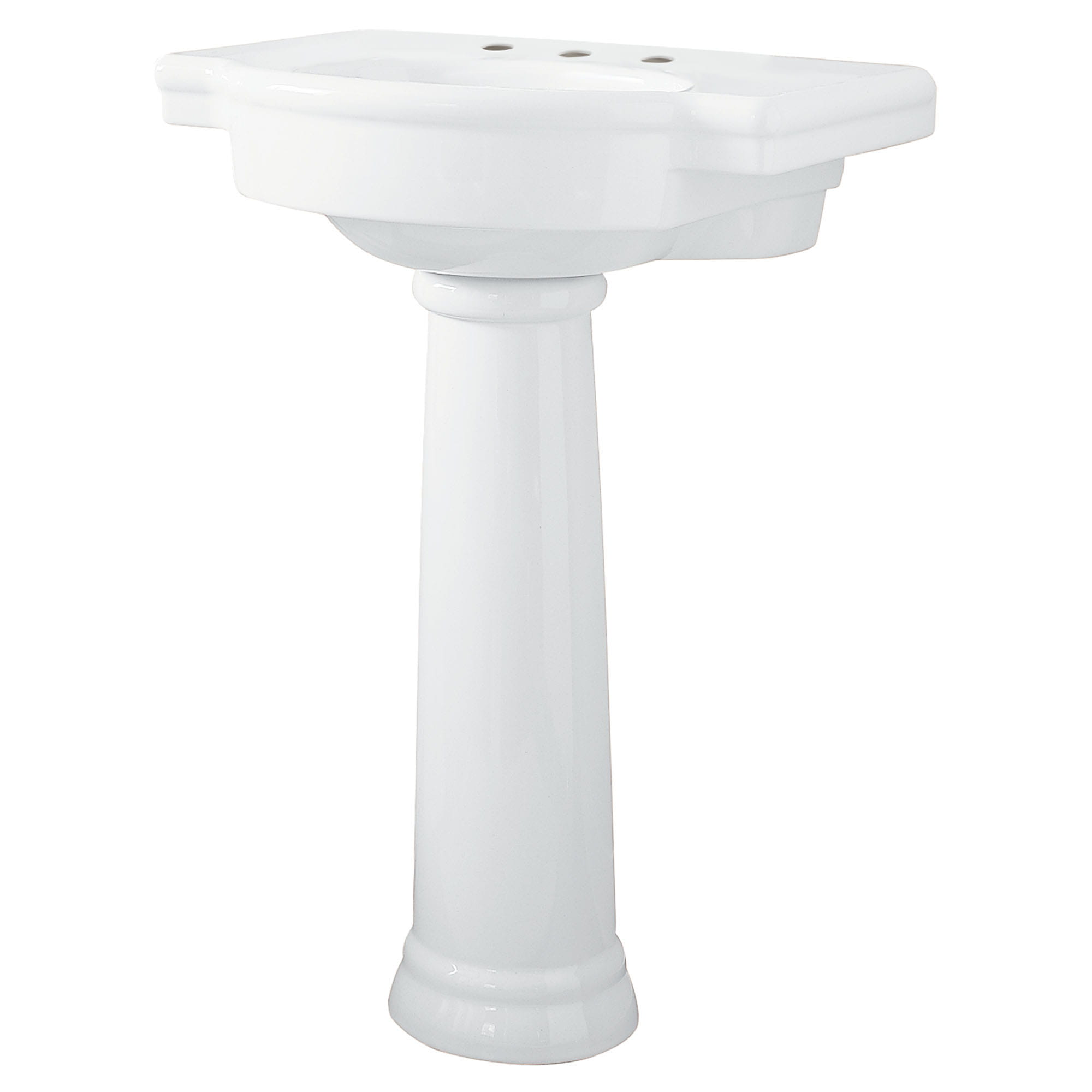 Retrospect 8 Inch Widespread Pedestal Sink Top and Leg Combination WHITE